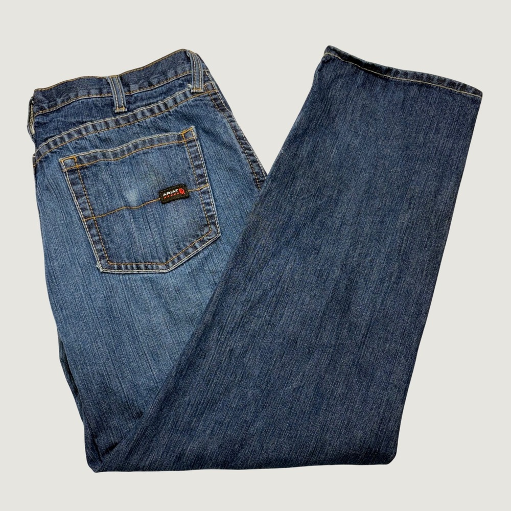 Ariat FR M3 Loose Straight Jeans Mens 38x32 Blue Flame Resistant Work 10014450